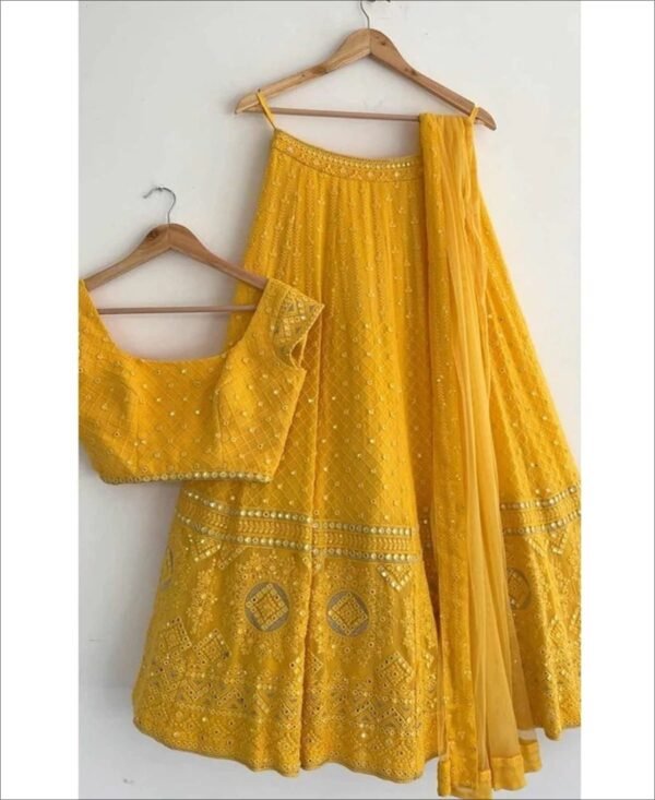 Lehenga Unstitched Multi color and Multi Design - Image 3